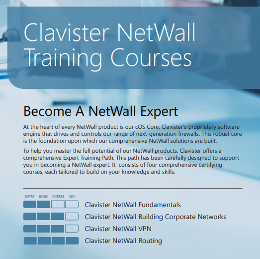 Clavister Online Training + Lab for Clavister Partners - 1 person 2 day courses