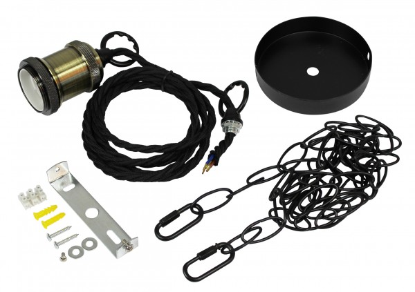 Synergy 21 E27 BIG-LED socket 2 copper with chain