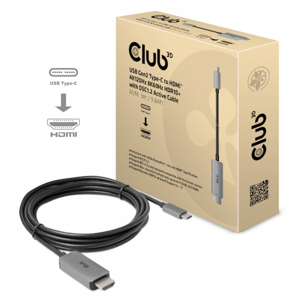 Kabel USB 3.1 Typ C (St) =&gt; HDMI 2.0 UHD (St) 3,0m *Club 3D*