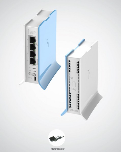 MikroTik home Access Point RB941-2nD-TC, hAP lite TC, 2,4 GHz, 4x 10/100, Tower Case