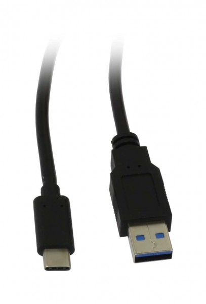 Kabel USB, C(St) =&gt; A(St), 1.0m, USB3.1, schwarz, 10G/3A, Gen 2, Synergy 21,