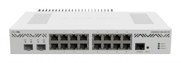 MikroTik Cloud Core Router CCR2004-16G-2S+PC, 16Gbit LAN, 2x SFP+, PSU, Passive Cooling, Rack