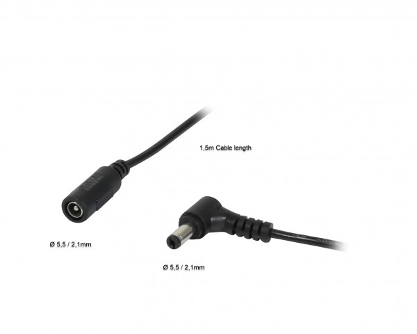 ALLNET Replacement power supply unit zbh. DC jack -&gt; DC plug adapter cable extension 5.5mm x 2.1mm -&gt; 5.5mm x 2.1mm 1.5m