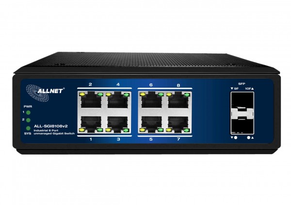 ALLNET Switch unmanaged industrial 8 Port Gigabit / 8x LAN /