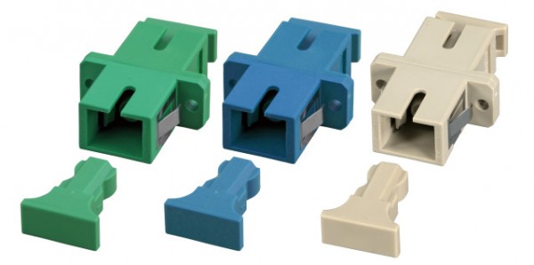 LWL-Kupplung,SC-Buchse/SC-Buchse, 9/125u Singlemode, simplex, PVC, Keramikhülse, blau,