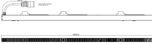 Bachmann PDU, Steckdosen, 24xDosen(C13)+ 6x(CEE7)+6xLS-&gt; 3ph Zuleitung 3m, 32A, mit Stecker CEE 32A rot, BN7500,