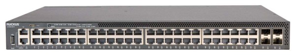 RUCKUS Networks switch full managed layer3 52 port • 32x 1 gbe • 16x 2,5 gbe • poe budget 740 w • 32x poe at • 16x poe bt • 4x sfp28 • 19" • icx8200-