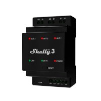 Shelly · Hutschiene · "Pro 3" · Relais · max. 48A · 3 Phasen · 3 Kanäle · WLAN... Shelly · Hutschiene · "Pro 3" · Relais · max. 48A · 3 Phasen · 3 Kanäle · WLAN · LAN · BT
