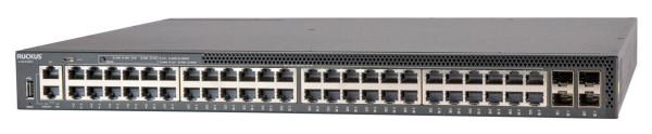 RUCKUS Networks switch full managed layer3 52 port • 48x 1 gbe • poe budget 740 w • 48x poe at • 4x sfp28 • 1 fans • 19" • icx8200-48pf2-e • 1 ac pow