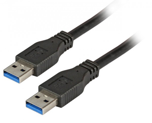 Kabel USB3.0, 1.0m, A(St)/A(St), schwarz, Premium,