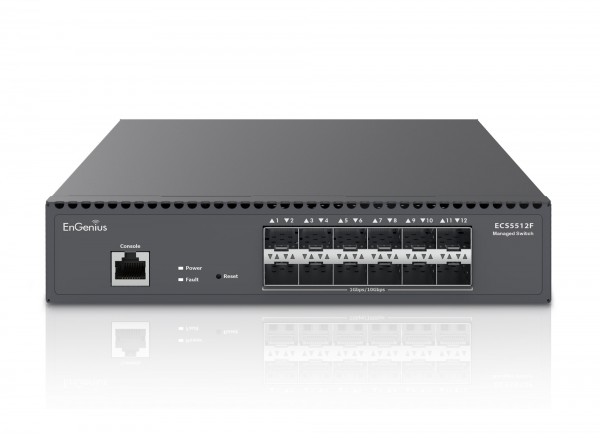 EnGenius Switch Managed Layer2+ 12-Port Â• 12x SFP+ Â• 9,5&quot; Â• Half-Rack Aggregation Â• ECS5512F Â• EnGenius Cloud