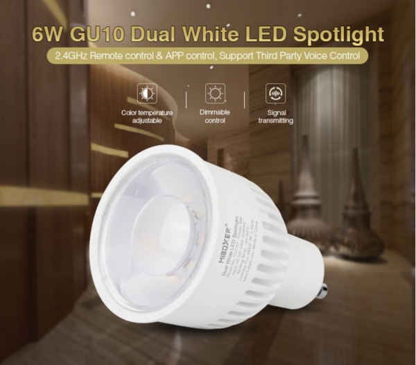 Synergy 21 LED retrofit GU10 6W GU10 dual white LED spotlight *Milight/Miboxer*