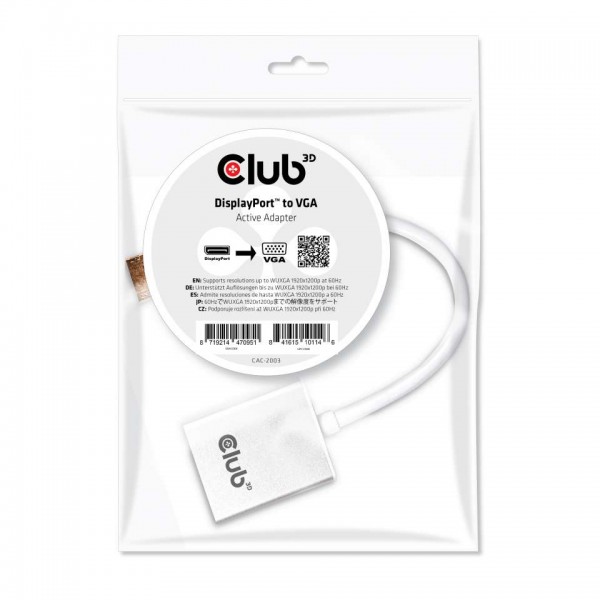 Adapter DisplayPort =&gt; VGA *Club3D* aktiv