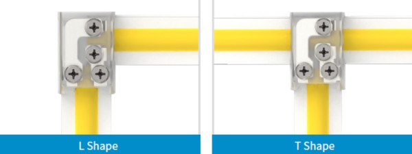 Synergy 21 LED Flex Strip zub. Screw Fix Connector T&amp;L shape 10mm COB/SMD IP20