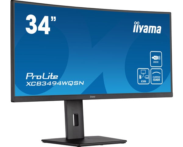 TFT 34,0&quot;/86,4cm Iiyama Prolite XCB3494WQSN 21:9 curved - KVM-Switch, USB-C-Dock und LAN Anschluß