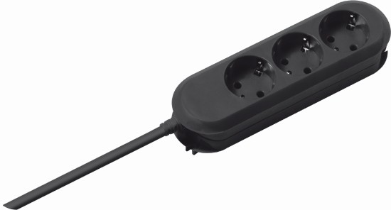 Bachmann Tischsteckdose, 3xDosen(CEE7)->Stecker(CEE7), 5m, Schwarz,