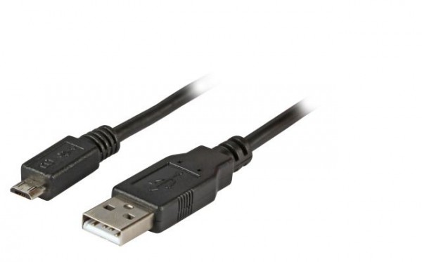 Kabel USB, A(St) =&gt; Micro-B(St) 5pol., 1.0m, USB2.0, Premium, Schwarz,