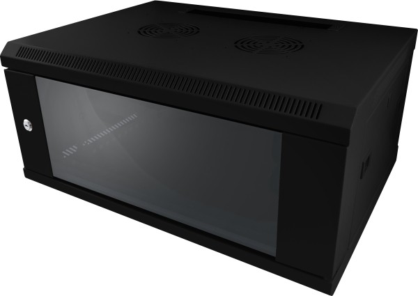 ALLNET 19"Wandgehäuse, 9HE, 1-teilig, T600mm, Schwarz, SMC-