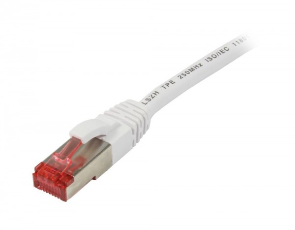 Patchkabel RJ45, CAT6 250Mhz, 0.5m weiss, S-STP(S/FTP), TPE/LSZH(Superflex), Synergy 21,