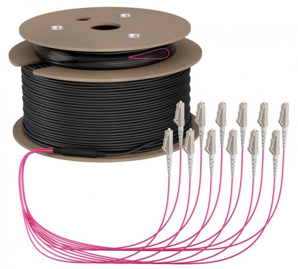 LWL-Kabel, Trunkkabel U-DQ(ZN)BH 12G 50/125, LC/LC OM4 50m