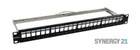 Keystone, Modulträger, 19"Patchpanel für 24xTP-Modul,  1HE(t152mm), Schwarz, Synergy 21, Keystone, Modulträger, 19"Patchpanel für 24xTP-Modul,  1HE(t152mm), Schwarz, Synergy 21,