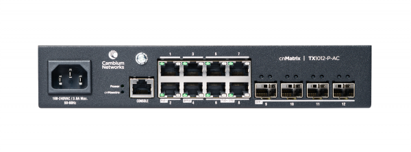 Cambium Networks cnMatrix TX 1012-P-AC - 200W POE Switch 8 x 1gbps &amp; 4 SFP+