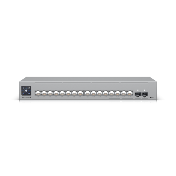 Ubiquiti Switch full managed Layer3 18 Port Â• 4x 2,5 GbE Â• 12x GbE Â• PoE Budget 180W Â• 4x PoE bt Â• 12x PoE at Â• 2x SFP+ Â• UniFi Â• USW-Pro-Max-16-PoE