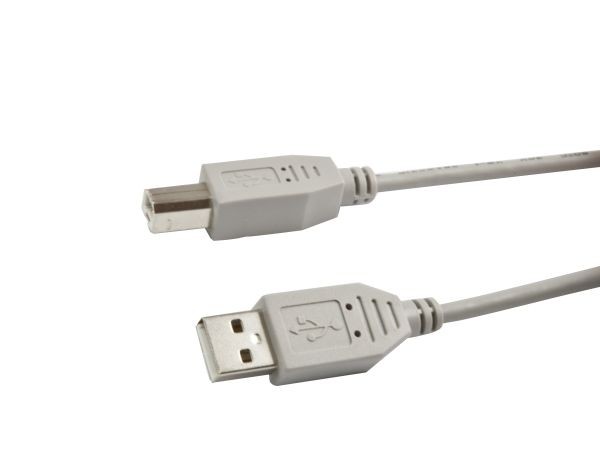 Kabel USB, A(St) => B(St), 5,0m, USB2.0, grau, Synergy 21,