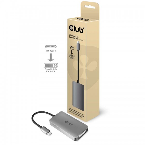 Adapter USB-C 3.1 =&gt; DVI-I *Club3D* Dual Link aktiv