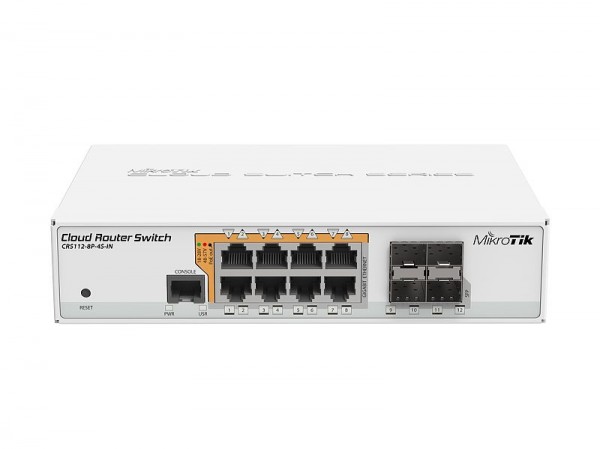 MikroTik Cloud Router Switch CRS112-8P-4S-IN, 8x Gigabit, 4x SFP, POE