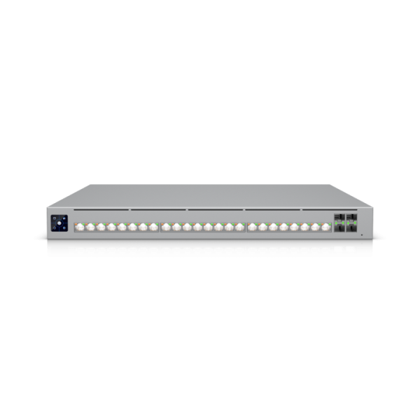 Ubiquiti Switch full managed Layer3 28 Port • Stacking • 16x 10GbE • 8x 2,5GbE • PoE Budget 1050W • 24x PoE bt • 4x SFP28 • 19" • UniFi • ECS-24S-PoE