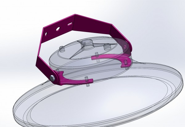 Synergy 21 LED spot pendant light UFO add. Wall bracket for UFO size L bracket short