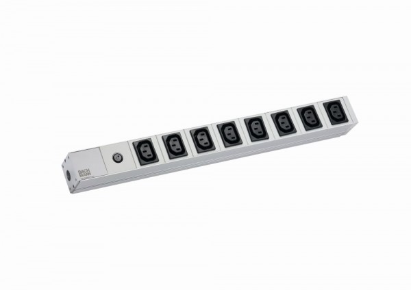 ALLNET 19&quot;zbh. Steckdosenleiste, 8xKaltgeräte(C13)-&gt;Stecker(CEE7), 1xSicherung 10A, 1HE/19&quot;, *Bachmann*