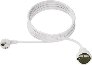 Bachmann Kabel, Verlängerung, Dose(CEE7)-&gt;Stecker(CEE7), 2m, weiss,