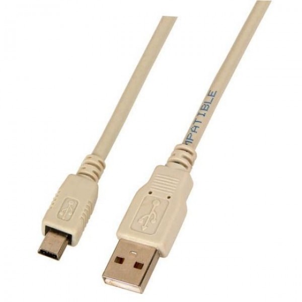 Kabel USB, A(St) =&gt; B(St)-mini 5-pol., 3.0m, USB2.0, grau