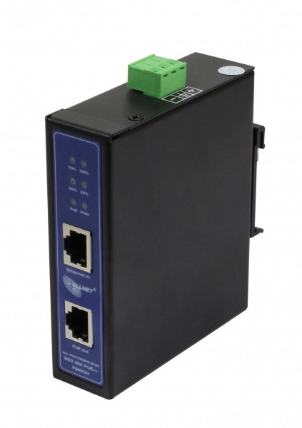 ALLNET PoE Injektor Industrial MultiGigabit • PoE BT with Power-Booster (15,4W/30W/90W) • DIN • ALLNET PoE Injekt metal housing • ALL-PI2015MGPB-BT90