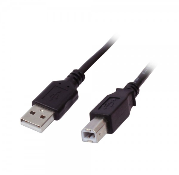 Kabel USB, A(St) => B(St), 3.0m, USB2.0, Schwarz, Premium, Synergy 21,