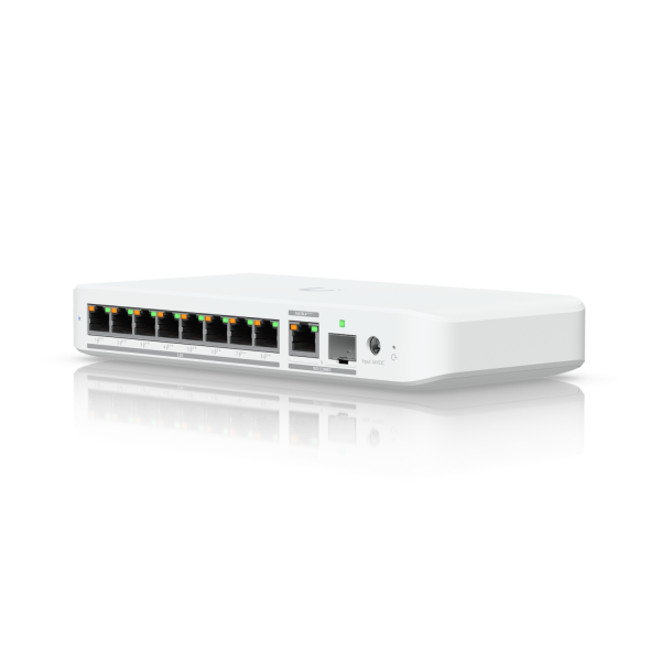 Ubiquiti Switch smart managed Layer2 9 Port Â• 8x 2,5 GbE PoE+ Â• 1x 10 GbE PoE bt In Â• Desktop Â• Lüfterlos Â• UniFi Â• USW-Flex-2.5G-8-PoE