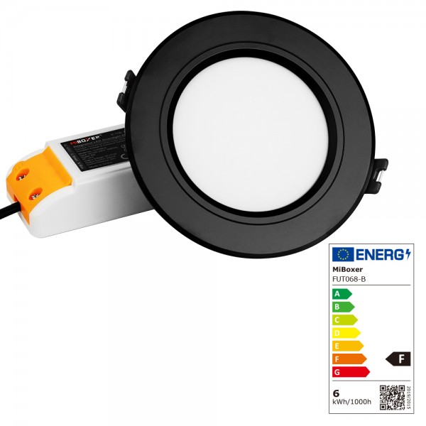 Synergy 21 LED Panel Rund 6W RGB-WW (RGB-CCT) with Funk and WLAN black*Milight/Miboxer*