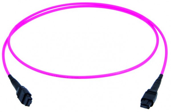 Telegärtner, MPO female patch cord 5m, type A, round cable violet 50µ OM4