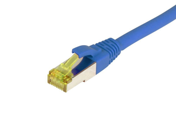 Patchkabel RJ45, CAT6A 500Mhz, 1.0m, blau, S-STP(S/FTP), TPE/LSZH(Ultraflex), AWG26, mit CAT7 Rohkabel, Synergy 21