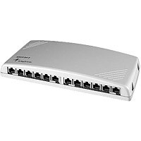 Patch Panel 12xTP, CAT6A, 500Mhz, Aufputz, Lichtgrau, MPD12, Telegärtner,