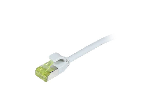 Patchkabel RJ45, CAT6A 500Mhz, 1.0m, grau, S/FTP, slimline rund d=4,5mm, TPE/LSZH(Superflex), AWG28, mit CAT7 Rohkabel, Synergy 21