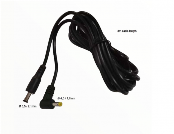 ALLNET spare power supply unit zbh. Extension DC 5.5mm x 2.1mm plug-->DC plug 4.0mm x 1.7mm, 3m length