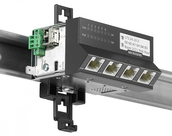 Microsens Gigabit Ethernet ruggedized Micro-Switch 45x45, 4x10/100/1000T with 2x ,MS450186PMXH-48G6+