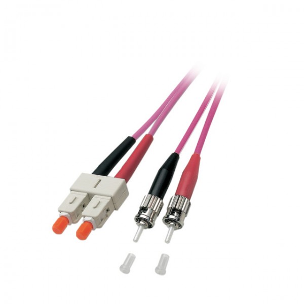 LWL-2-Faser-Patchk. 1,0mtr.ST-SC, 50/125um,OM4, 3mm,