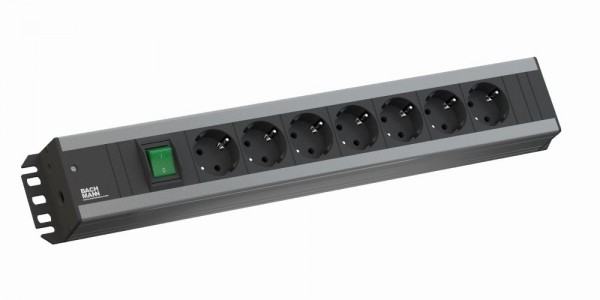 Bachmann Handwerkerleiste, 7xDosen(CEE7) -&gt; Stecker(CEE7), 2m, Schalter,