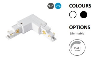 Powergear 3PH L Verbinder DALI 3, LINKS RECHTS UMSCHALTBAR, Weiß