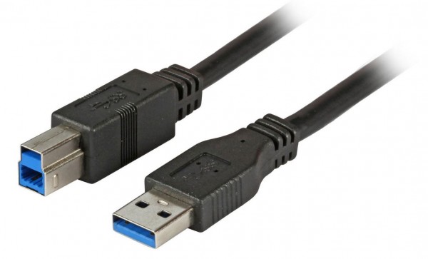 Kabel USB, A(St) =&gt; B(St), 1.8m, USB3.0, schwarz, Classic,