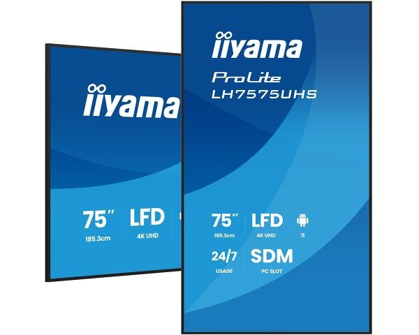 TFT 74,5&quot;/189cm iiyama ProLite LH7575UHS - 24/7 *schwarz* 16:9